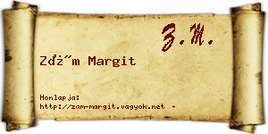 Zám Margit névjegykártya