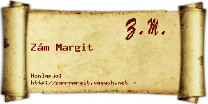 Zám Margit névjegykártya